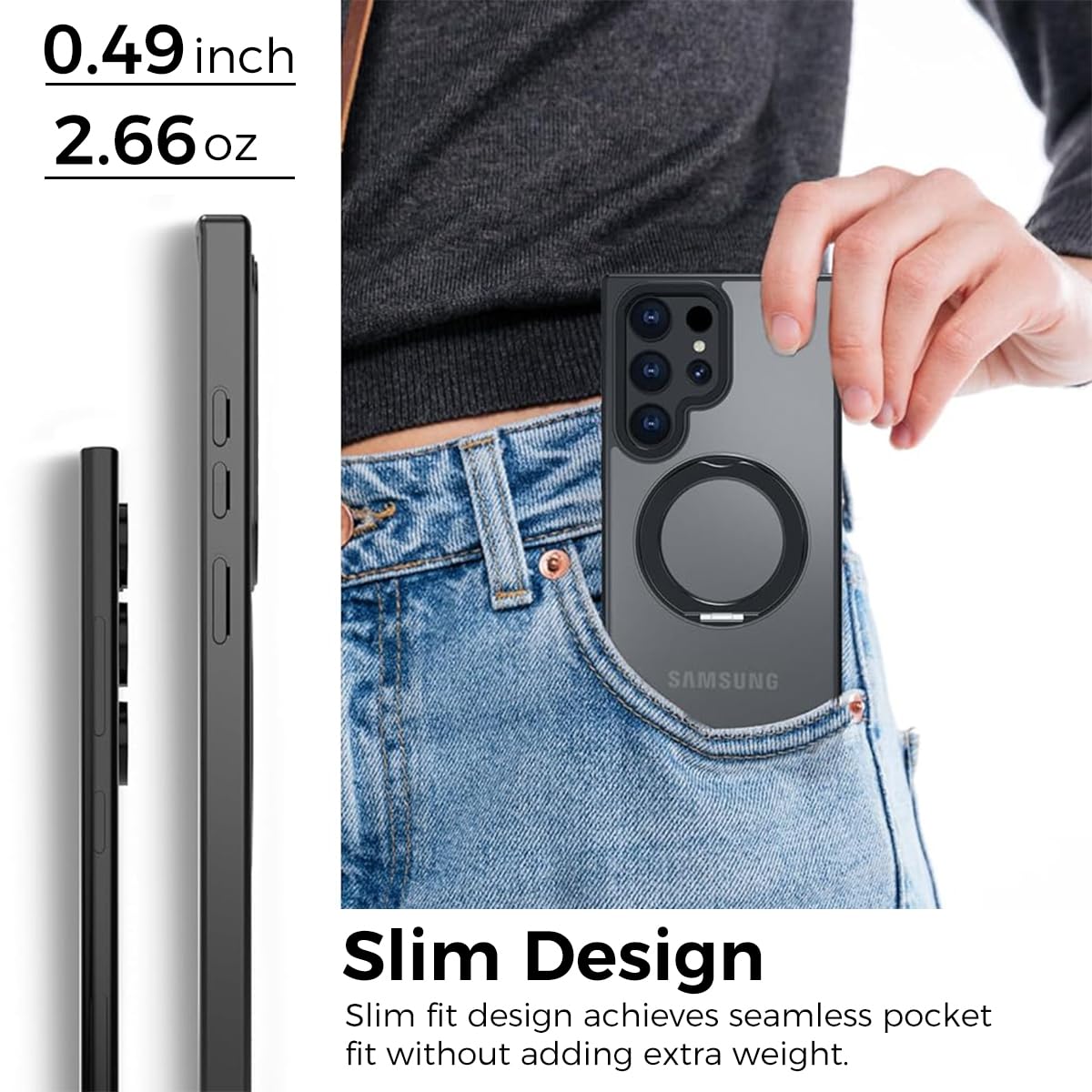 ZORBES® Phone Case for Samsung Galaxy S24 Ultra Sleek Magnetic Phone Cover with Kickstand Ring Phone Holder Compatible with Mag-Safe Shockproof Phone Cover for Samsung Galaxy S24 Ultra 6.8'' Black ZORBES® Phone Case for Samsung Galaxy S24 Ultra Sleek Magnetic Phone Cover with Kickstand Ring Phone Holder Compatible with Mag-Safe Shockproof Phone Cover for Samsung Galaxy S24 Ultra 6.8'' Black